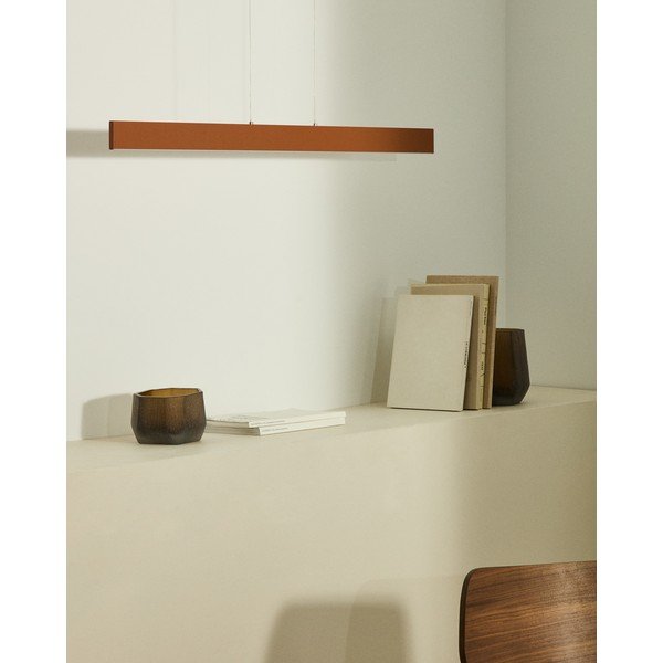 Terrakotta színű LED függőlámpa fém búrával Boadella – Kave Home-image-1