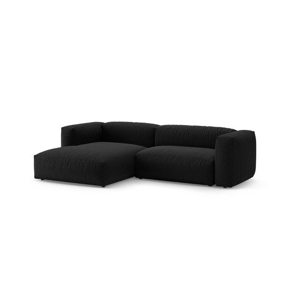 Fekete kinyitható moduláris sarokkanapé (bal oldali-heverő résszel) – Micadoni -image-4