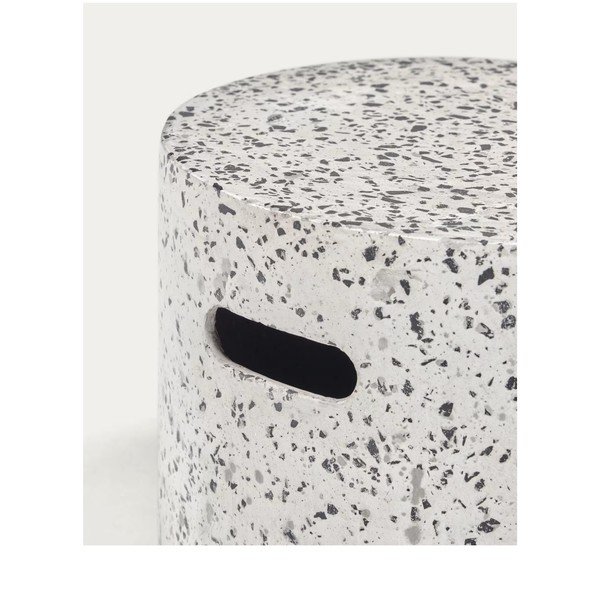 Jenell fehér beton kerti tárolóasztal, ⌀ 35 cm - Kave Home-image-2