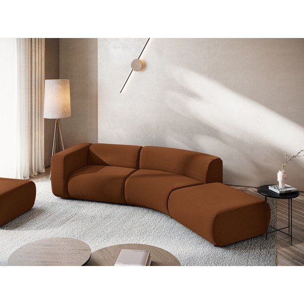 Narancssárga-barna bársony heverő (jobb oldali) Ekahi – Makamii-image-1