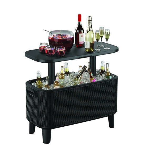 Műanyag kerti asztal jégtartóval 83.5x40 cm Bevy – Keter-image-2