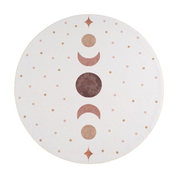 Krémszínű mosható gyerek szőnyeg ø120 cm Coco 1136 – Ayyildiz Carpets