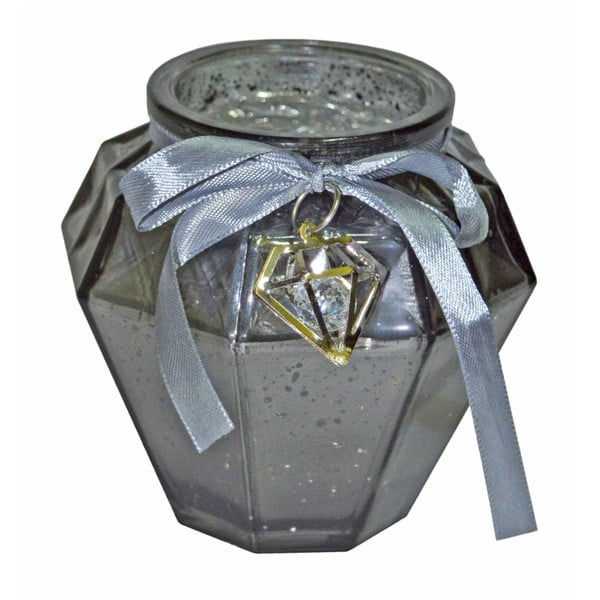 Szürke színű üveg mécsestartó, magasság 9 cm - Ewax