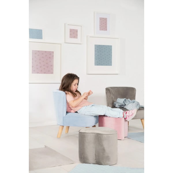 Világoskék bársony gyerek fotel Lil Sofa – Roba-image-1