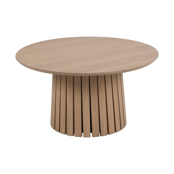 Kerek dohányzóasztal tölgyfa dekorral ø 80 cm Christo - Actona-image-2