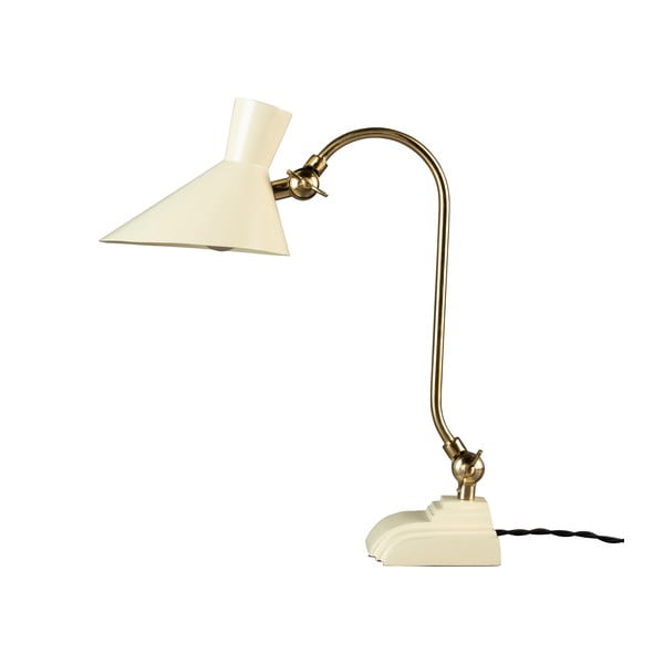 Krémszínű-aranyszínű asztali lámpa fém búrával (magasság 45 cm) Gaia – Dutchbone