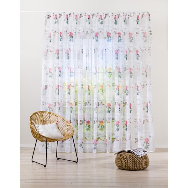 Fehér-rózsaszín átlátszó függöny 300x245 cm Shoyo – Mendola Fabrics