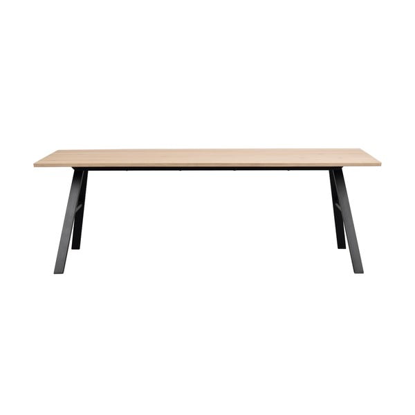 Étkezőasztal tölgyfa dekoros asztallappal 220x90 cm Brigham - Rowico