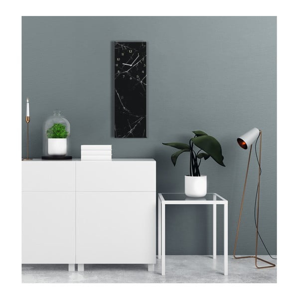 Glassclock Black Marble falióra, 20 x 60 cm - Styler-image-2