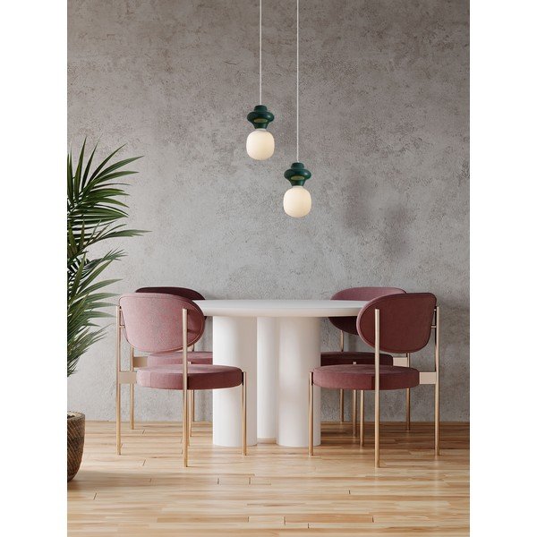 Fehér-petróleum színű kerámia függőlámpa üveg búrával ø 18 cm Clio – Nova Luce-image-4