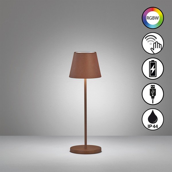 Barna LED asztali lámpa fém búrával (magasság 34 cm) Cosenza – Fischer & Honsel-image-2