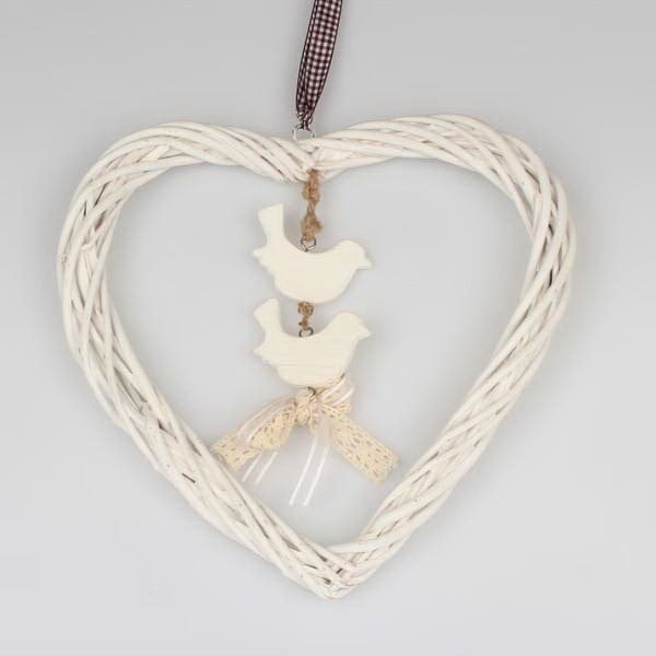 Heart Small fehér rattan dekoráció - Dakls