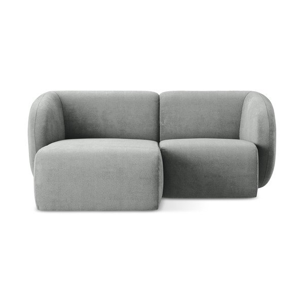 Szürke zsenília sarokkanapé (bal oldali-heverő résszel) Lani – Makamii