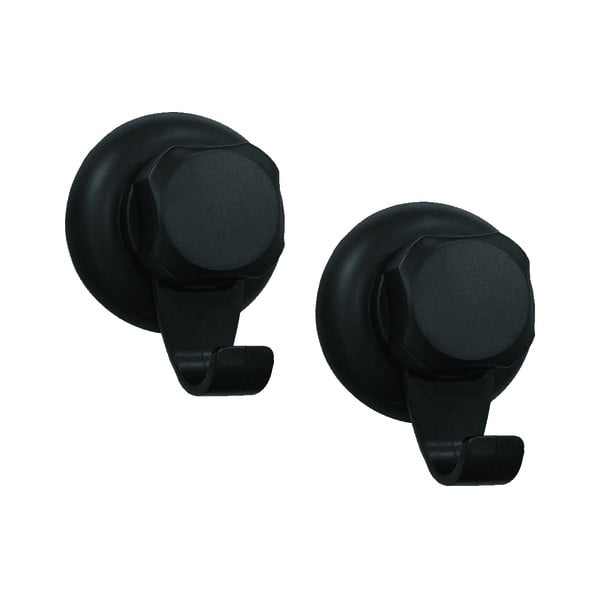 Fekete öntapadós acél akasztó szett 2 db-os Bestlock – Compactor-image-4