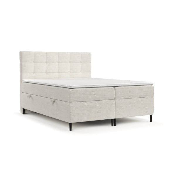 Krémszínű ágyneműtartós boxspring ágy 140x200 cm Urbaneo – Maison de Rêve