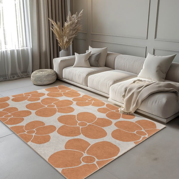 Narancssárga mosható futószőnyeg 80x200 cm Orange Meadow – Mila Home-image-1