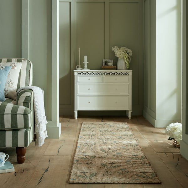 Natúr színű kézi szövésű juta keverék futószőnyeg 60x230 cm Arriana – Flair Rugs-image-1