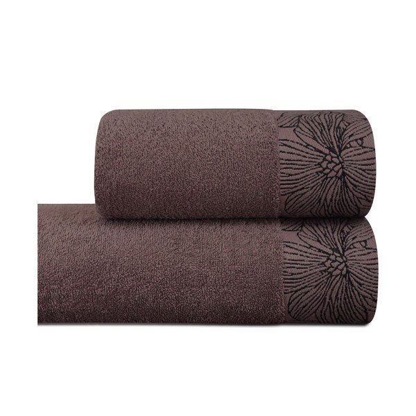 Barna frottír pamut törölköző 50x100 cm Valencia – My House-image-2