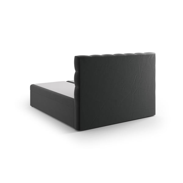 Antracitszürke boxspring ágy tárolóhellyel 160x200 cm Bali – Cosmopolitan Design-image-3