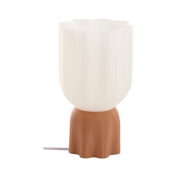 Fehér-barna műanyag asztali lámpa (magasság 27 cm) Camier – Jotex
