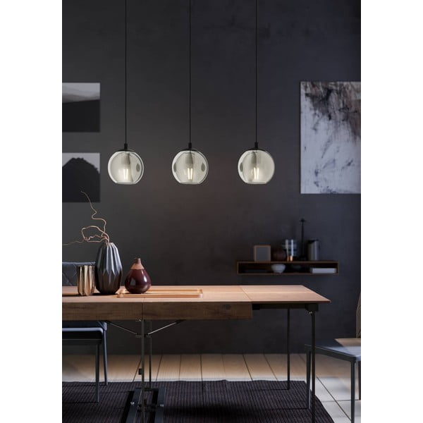 Fekete függőlámpa üveg búrával ARISCANI – EGLO-image-1