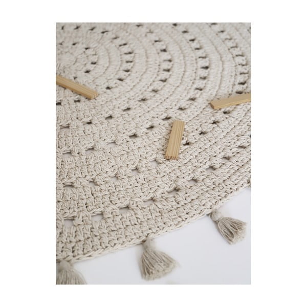 Krémszínű gyerek szőnyeg ø 120 cm Nila Ecru – Nattiot-image-2