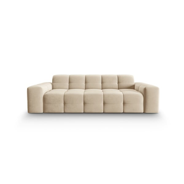 Bézs bársony kanapé 222 cm Kendal – Micadoni Home