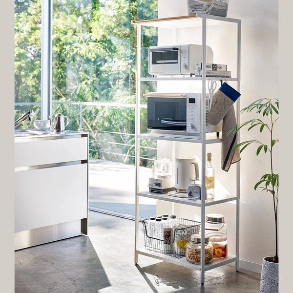 Matt fehér acél polcos állvány 60x170x46,5 cm Tower – YAMAZAKI-image-1