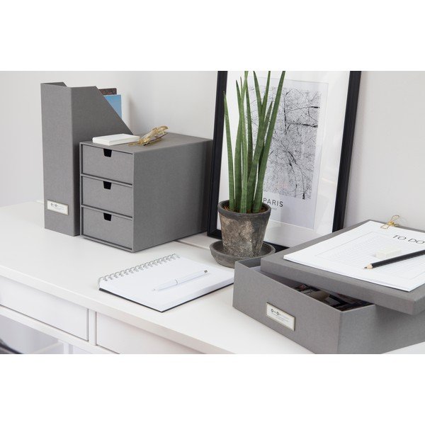 Ingrid szürke doboz 3 fiókkal - Bigso Box of Sweden-image-1