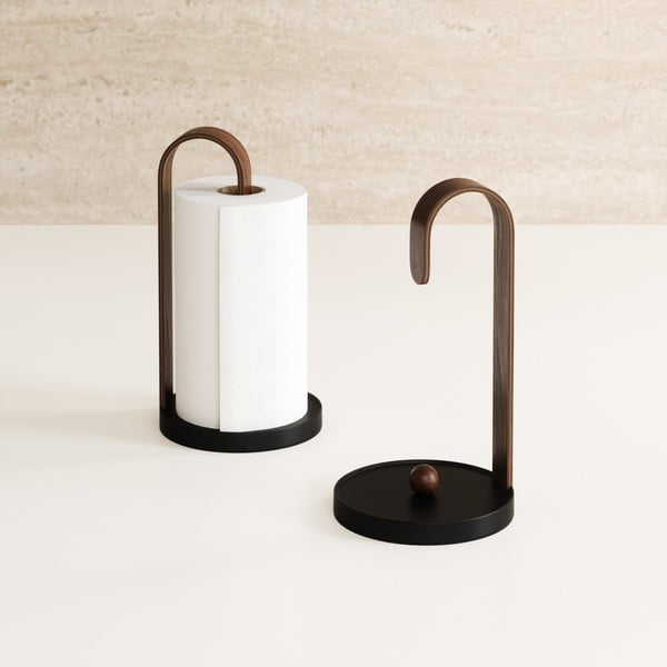 Fekete fa papírtörlő tartó ø 17 cm Bellwood – Umbra-image-1