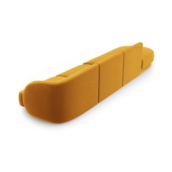 Mustársárga bársony kanapé 302 cm Miley – Micadoni Home-image-4