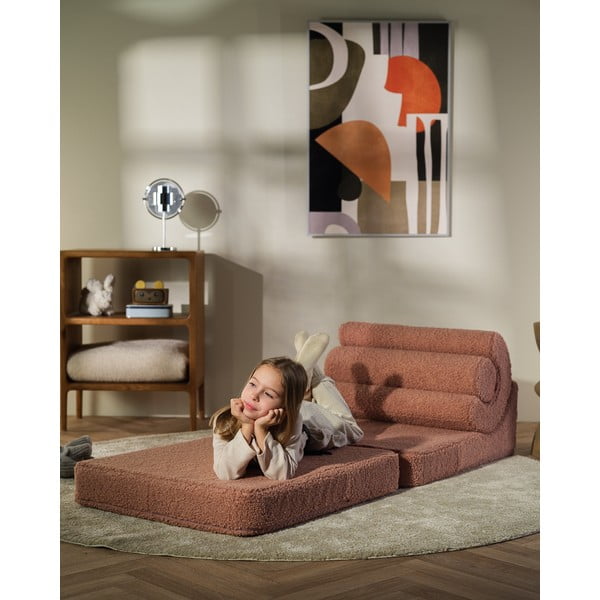 Rózsaszín buklé gyerek fotel Flipster – Wigiwama-image-4