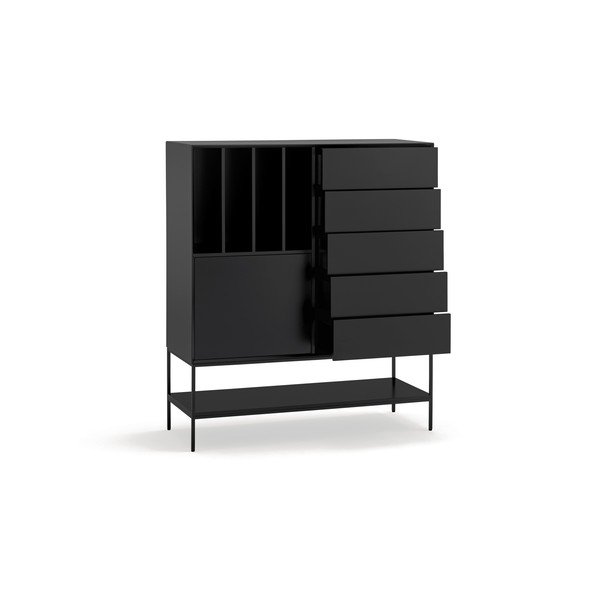 Fekete szekrény 120x140x45 cm Platt – Teulat-image-4