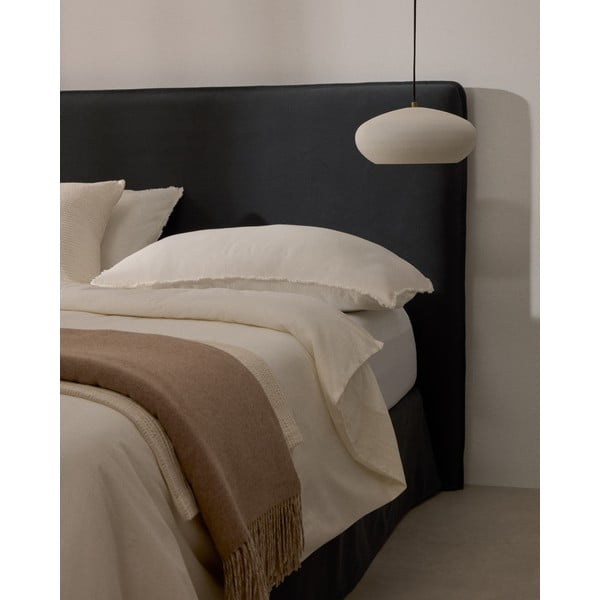 Antracitszürke kárpitozott ágytámla 180x118 cm Jaira – Kave Home-image-2
