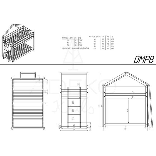 Natúr színű ágyneműtartós gyerekágy ágyráccsal 90x190 cm DMPB – Adeko-image-4