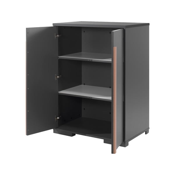 London sötétszürke gyerek ruhásszekrény magasított ágy alá - Vipack-image-2