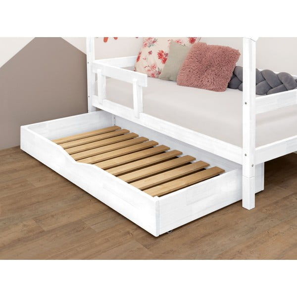 Buddy fehér ágy alatti rácsos fiók fából, 80 x 140 cm - Benlemi