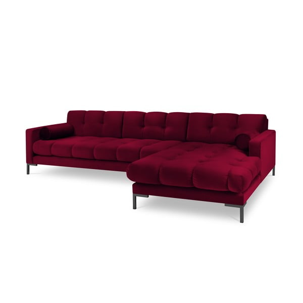 Bali piros bársony sarokkanapé, jobb oldali - Cosmopolitan Design-image-2