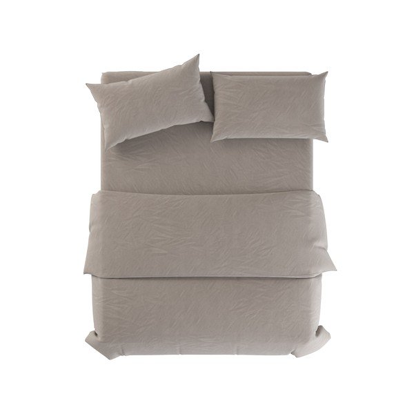 Világosszürke-szürkésbarna kétszemélyes len ágyneműhuzat 200x200 cm Natural – Native Natural