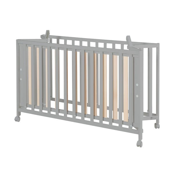 Szürke összecsukható gurulós babaágy 60x120 cm Fold up – Roba-image-2