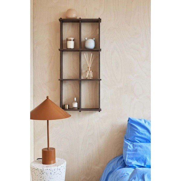 Sötét natúr színű többszintes kőrisfa fali polc 42,5 cm Grid – OYOY Living Design-image-1