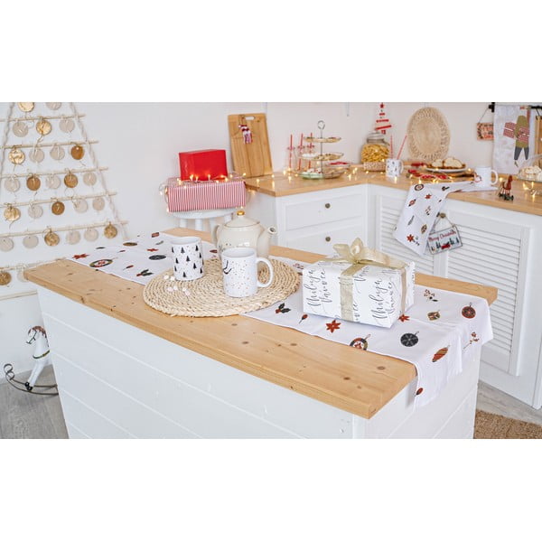 Karácsonyi pamut asztali futó 140x40 cm Lets Go Decorate - Butter Kings-image-1