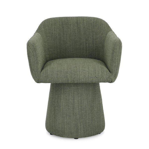 Zöld kárpitozott karfás-forgó étkezőfotel Lottie – Bizzotto-image-3