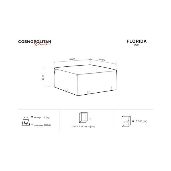 Florida zöld puff, 65 x 65 cm - Cosmopolitan Design-image-4