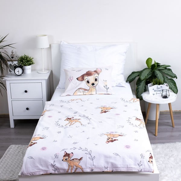Pamut gyerek ágyneműhuzat babaágyhoz 100x135 cm  Bambi "Beige" – Jerry Fabrics-image-2
