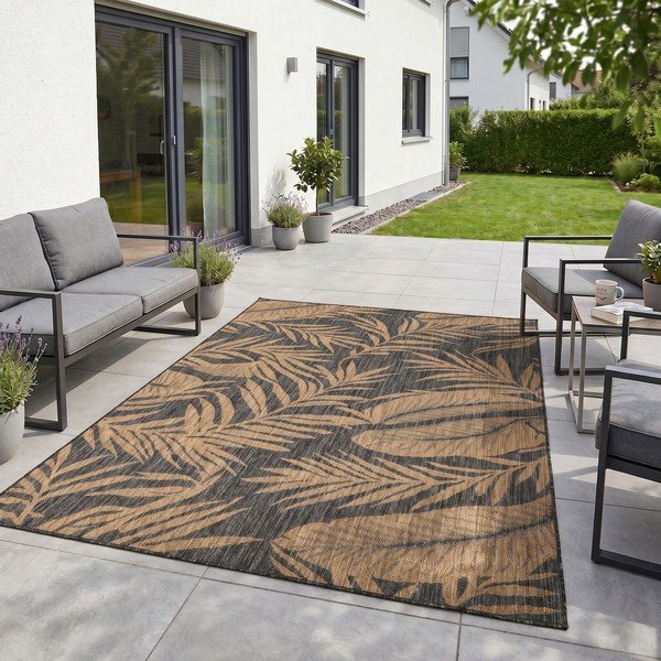 Fekete-barna kültéri-beltéri szőnyeg 140x200 cm Mira 1451 – Ayyildiz Carpets-image-1