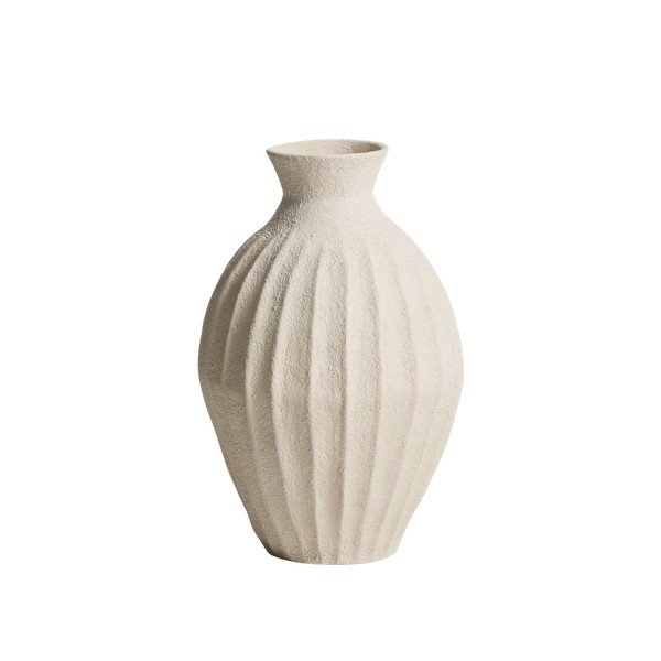Krémszínű papírmasé kézzel készített-magas váza (magasság 67 cm) Arquena – Kave Home