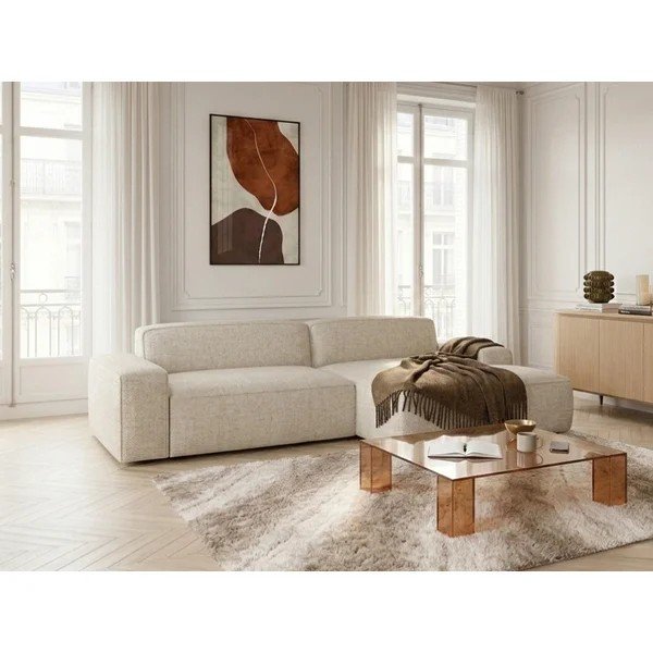 Bézs kinyitható-elektromos ülésállítással sarokkanapé (jobb oldali) Abel – Bobochic Paris-image-4