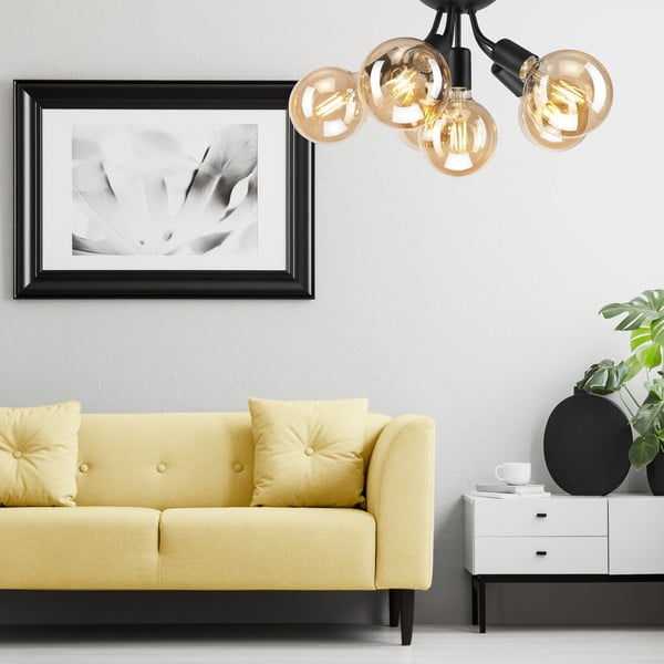 Fekete mennyezeti lámpa lámpabúra nélkül Viggo – LAMKUR-image-1