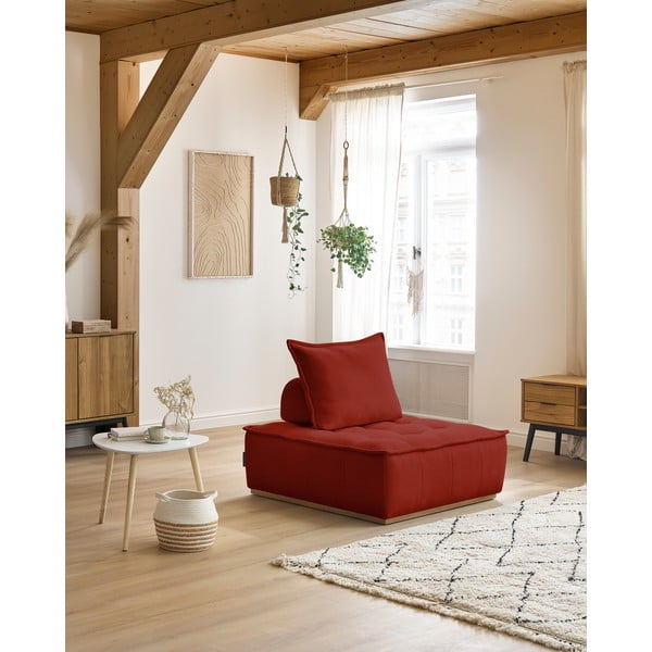 Téglavörös zsenília fotel Elisa – Bobochic Paris-image-1